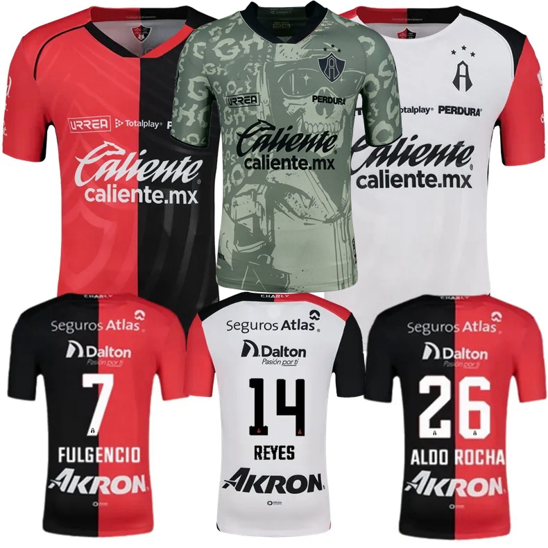 2023 2024 2025 Atlas Soccer Jerseys FC REYES B.LOZANO J.MARQUEZ J.CAICEDO E.AGUIRRE ALDO ROCHA home away 24 25 football men and kids shirt