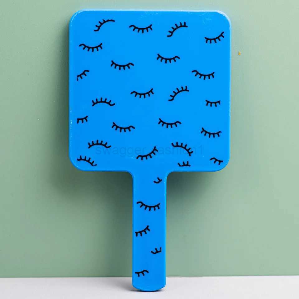 1pc Handheld Makeup Mirror Portable Small Mirror Square Mirrors With Handle Creative Design Handheld Mirror Travel EssentialsXJ240813
