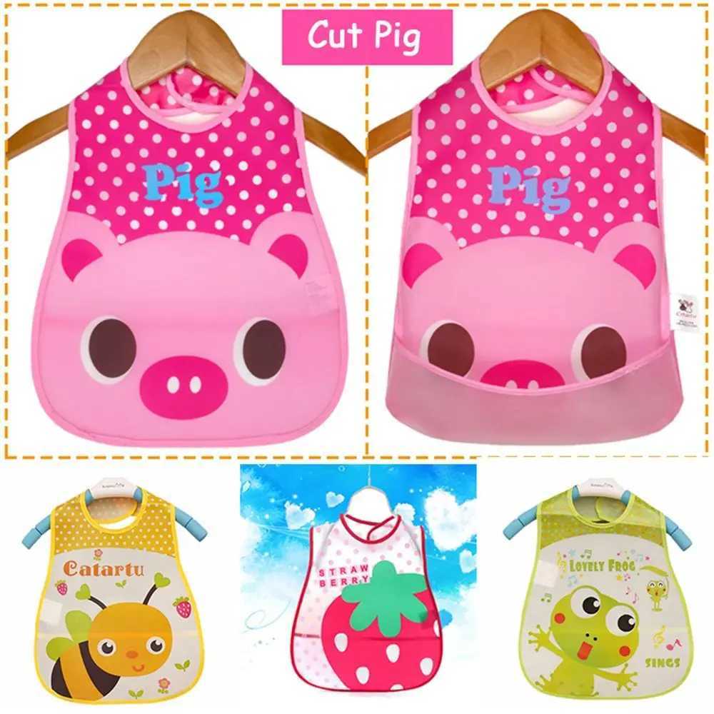 Bibs Burp Cloths Burp Smock Series Infant Kid Saliva Bib Kids Plastic Cloth Lunch Translucent Bibs/Cute Pattern Towel Baby Bibs WaterproofL4812