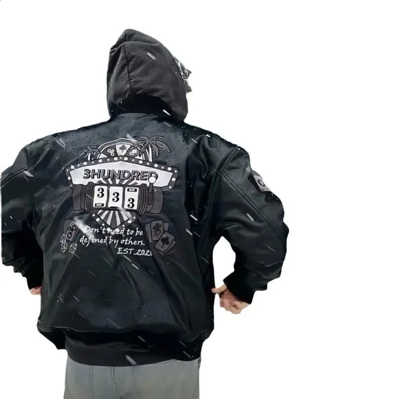 Spring and autumn American style loose suit mens doublelayer leather jacket Korean version Hong Kong arrival 240812