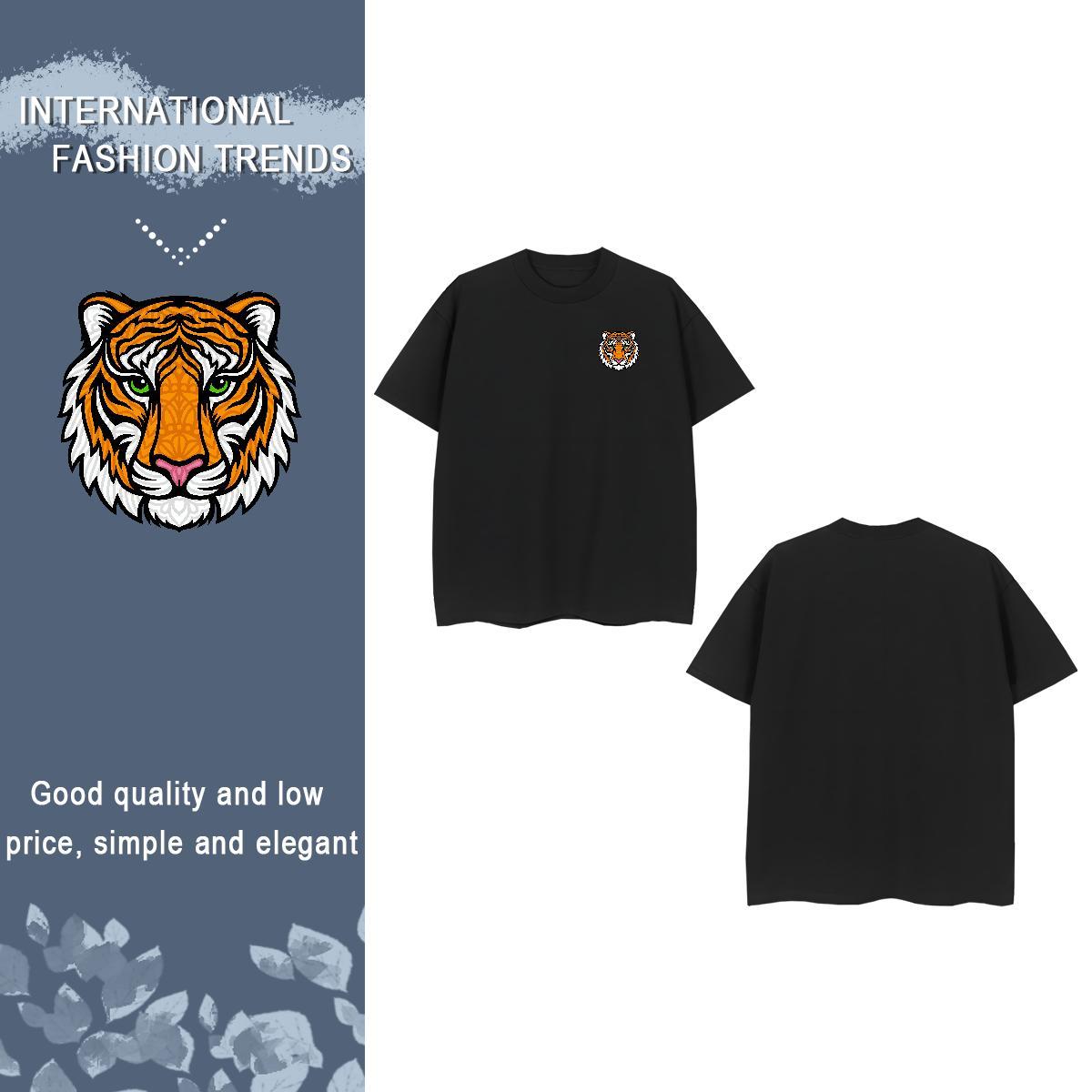 T Shirt For Man 230g Pure Cotton tiger Spring Summer Breathable Short Sleeve DIY Printed Men Clothes T-Shirt New Designer Cool Tops