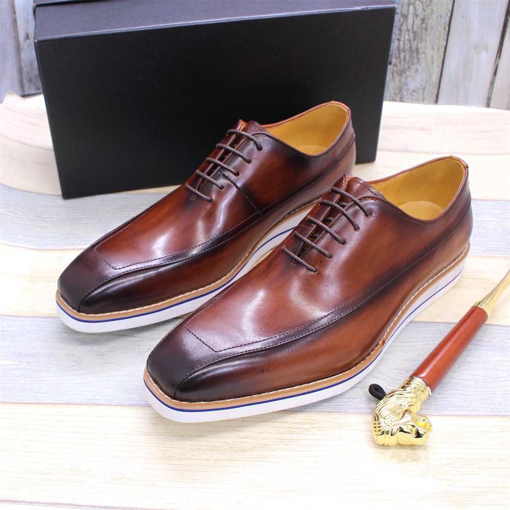 CMM Leather Shoes Mens Leather Highend Business Casual Oxford Toe Layer Cowhide Daily Office Shoes Handmade Mens Shoes