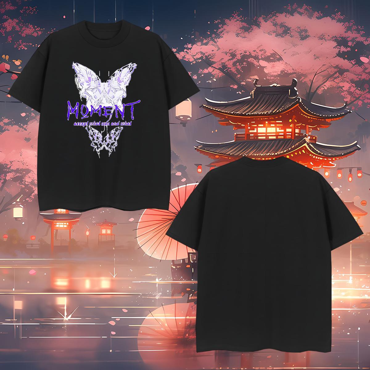 Loose T shirt Butterfly Breathable Soft Spring Summer Anime Print 230g Pure Cotton Couples T Shirts Fashion Designer Top Tees
