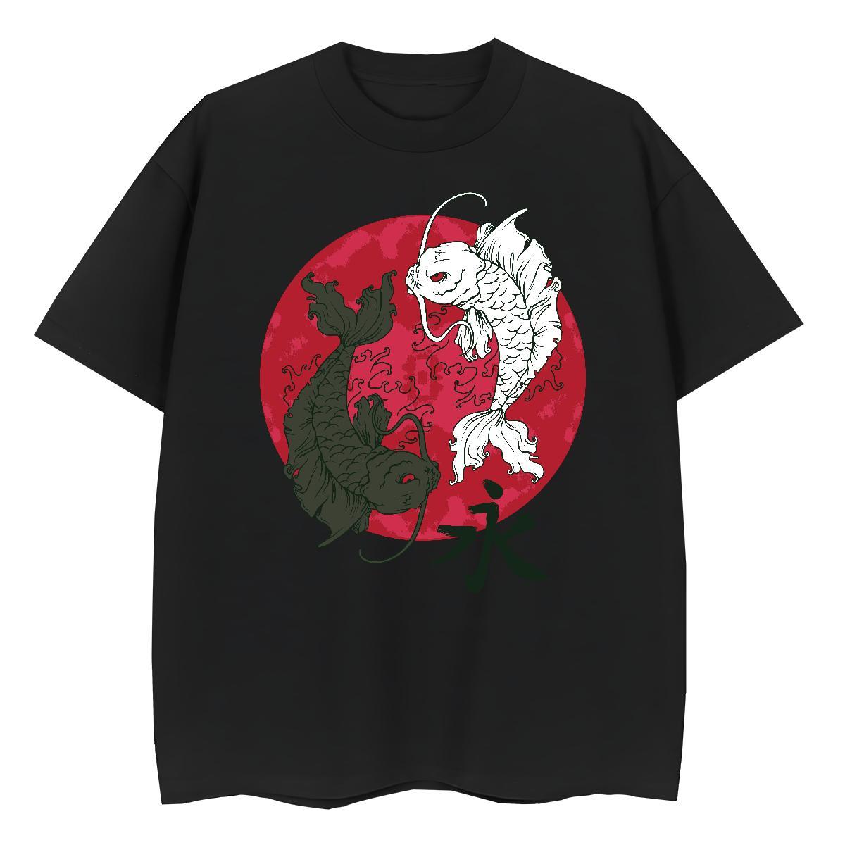 Designer Mens Tshirts Outdoor 230g Pure Cotton Cartoon Print O-Neck Short Sleeve fish T shirt Fashion Design Clothings