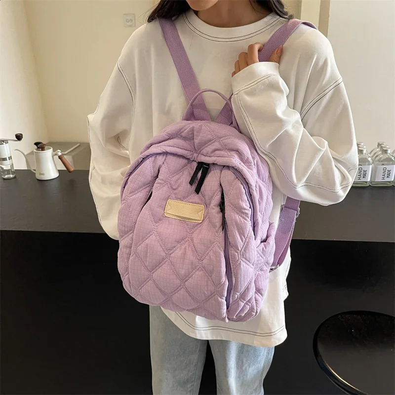 Large Capacity Women Backpack 2024 School Bag Fashion Space Cotton Shoulder Female Handbag Casual Travel Backbag Big 240812