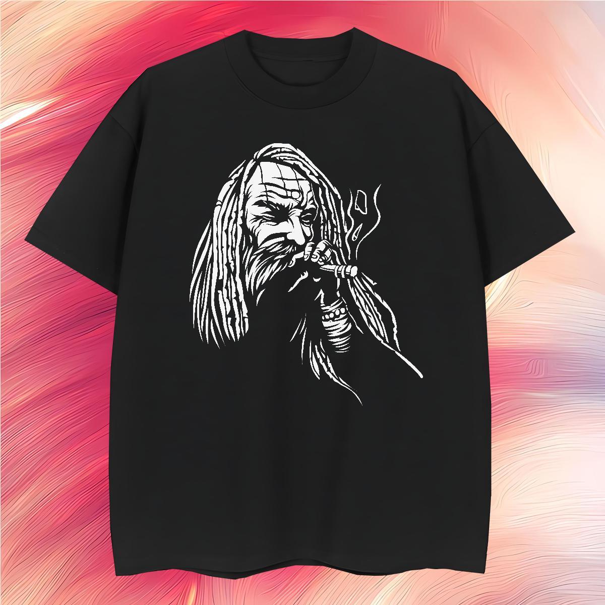 Man T Shirts 100% Cotton 230g painting Anime Printing Street Short Sleeve O-Neck Cartoon Print Tshirts Classic Casual Wholesale Tops