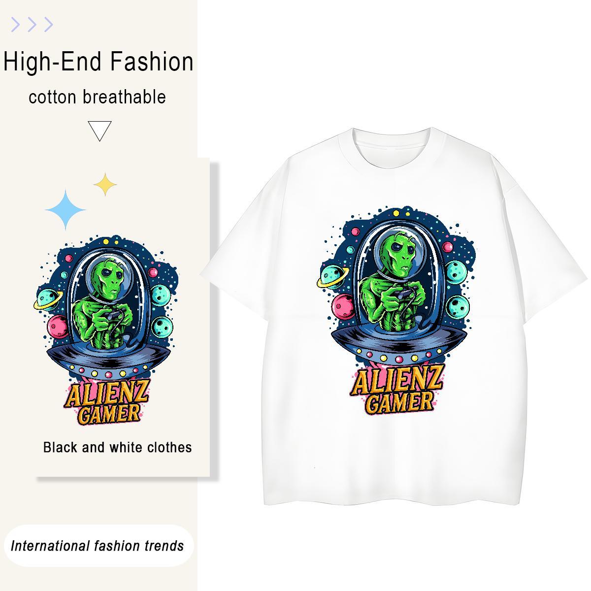 Classic Men Clothes T-Shirt Casual Beach 230g Pure Cotton Customized Breathable Crew Neck ET Mens T Shirts New Designer Polos