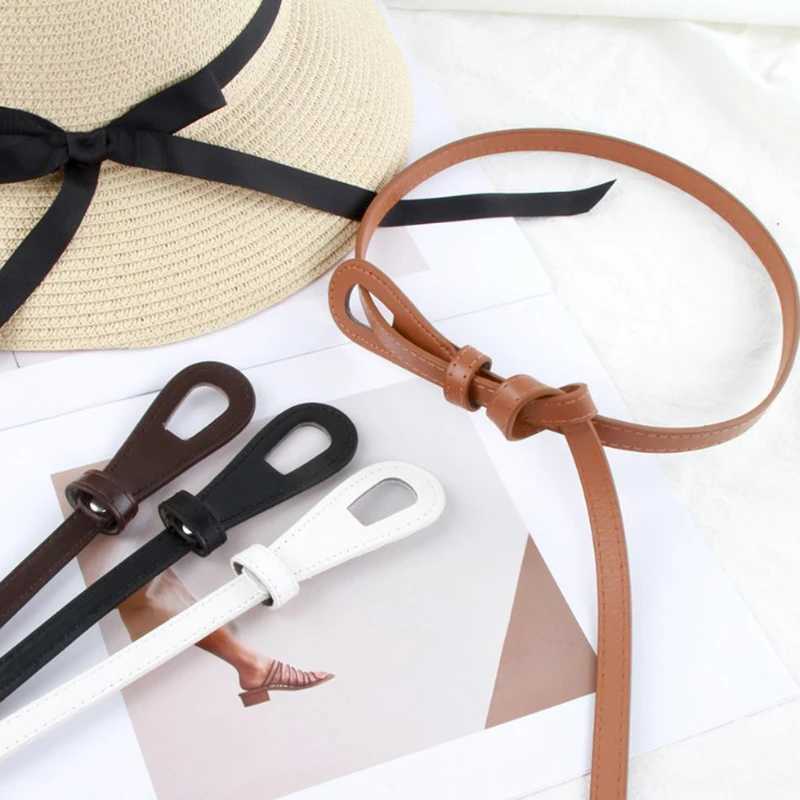 Womens thin knot belt fashionable belt PU belt long womens clothing designer dress outerwear accessories belt W240807