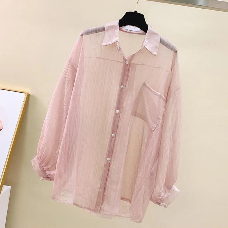Ladies designer sun protection shirt summer thin chiffon shirt Korean