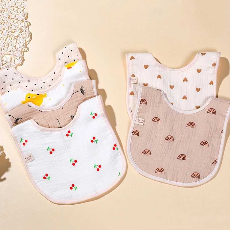Bibs Burp Cloths Baby Bibs Cartoon Gauze Muslin Baby Kids Bandana Feeding Burp Cloth Soft Newborn Infant Saliva Towel Baby Girl Boy AccessoriesL4812