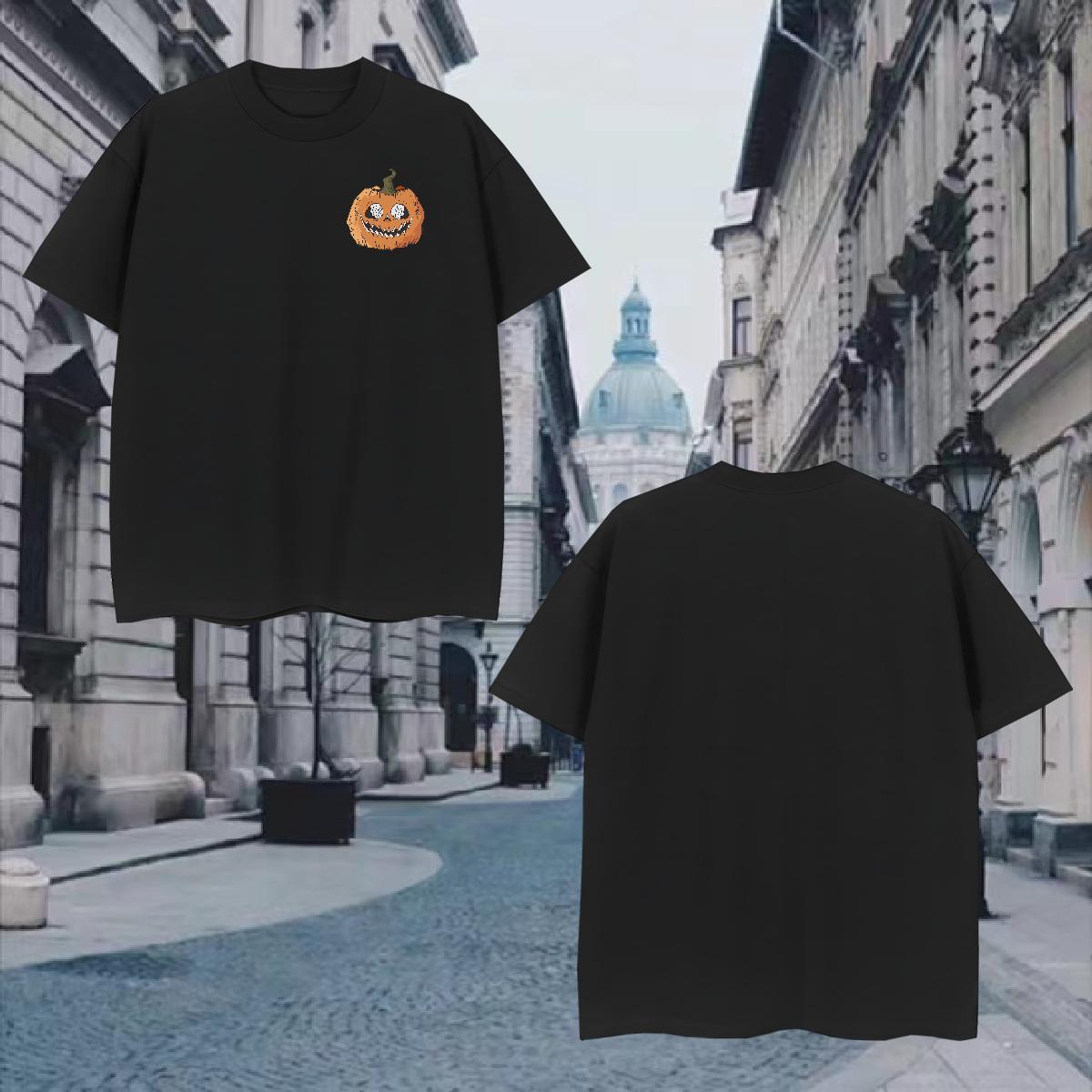 Unisex T Shirts Men pumpkin Breathable Home Outdoor DIY Printed 230g Pure Cotton Tshirt for Man Woman 2024 Designer Top Tees