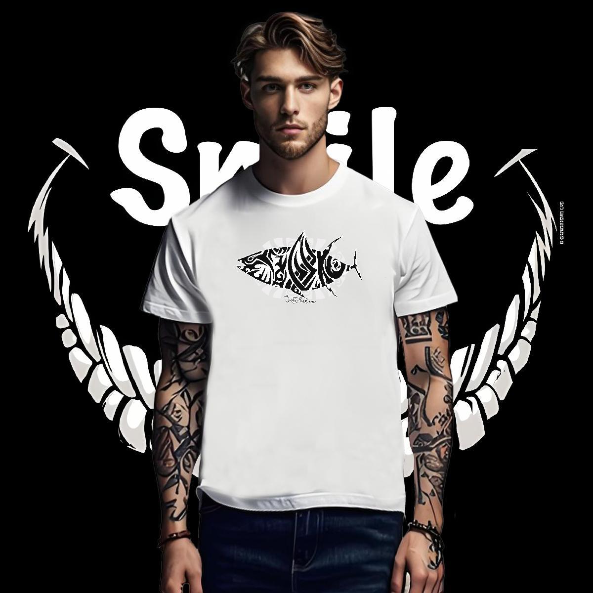 Fashion Men Tshirts fish Spring Summer 100% Cotton 230g Polos Short Sleeve Soft Comfortable T Shirt For Man Custom Cartoon