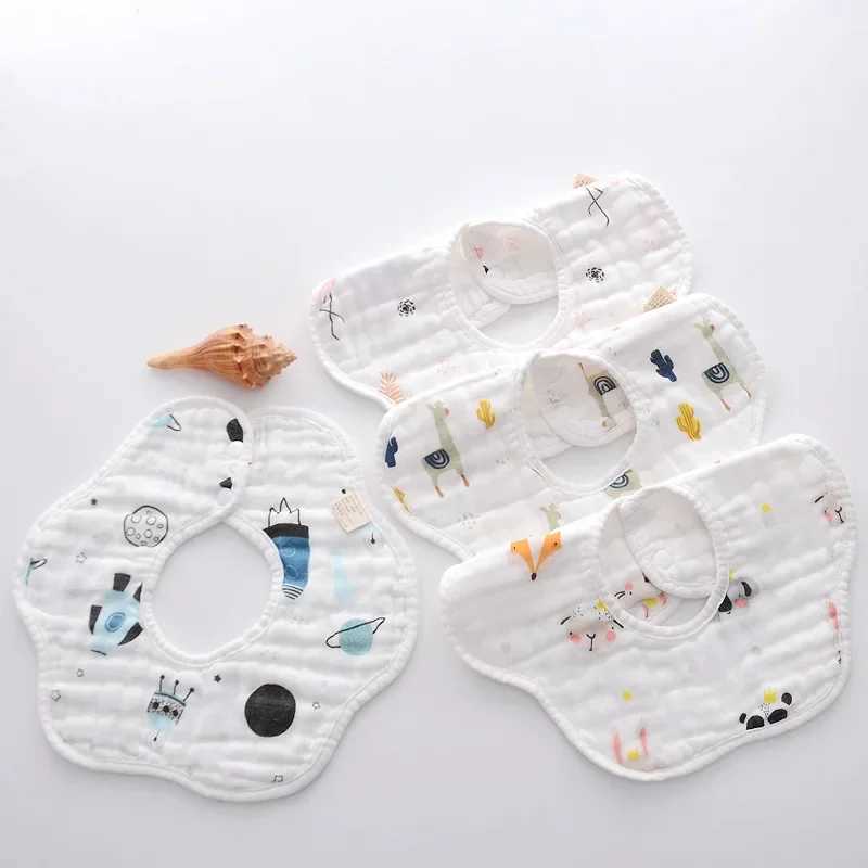 Bibs Burp Cloths Baby Bibs 360 Degree Rotation 8 Layers Gauze Muslin Baby Kids Bandana Burp Cloth Soft Newborn Infant Saliva Towel Baby StuffL4812