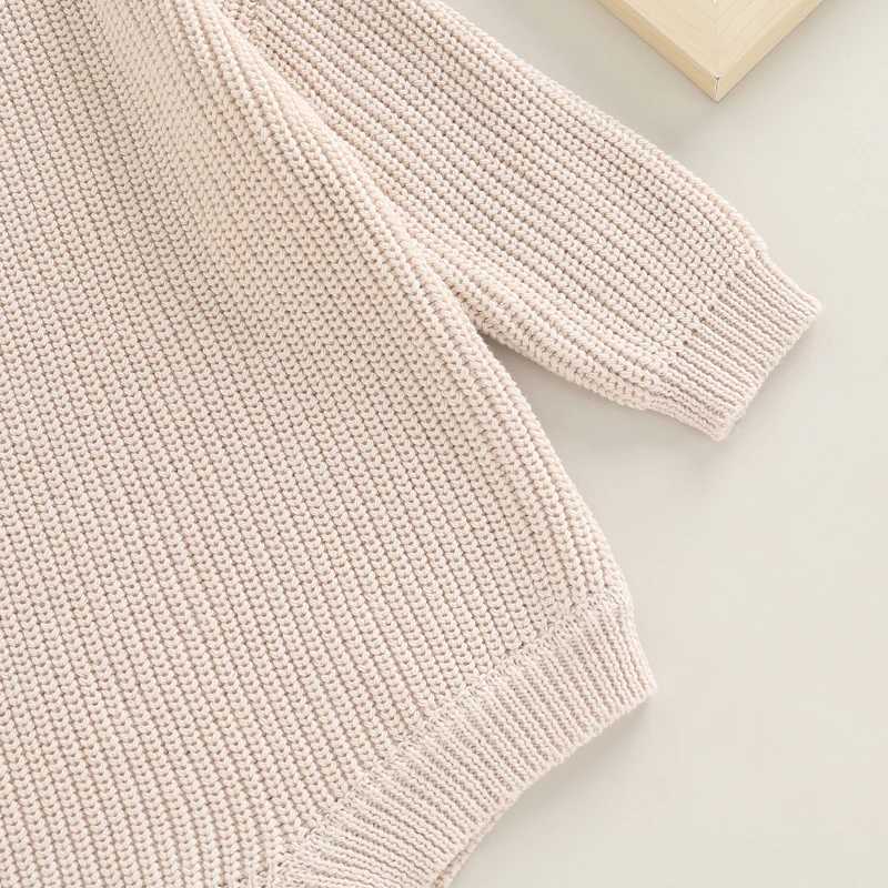 Newborn baby girl boy autumn winter solid color knitted long sleeved sweater jumpsuit casual newborn warm suit W240812