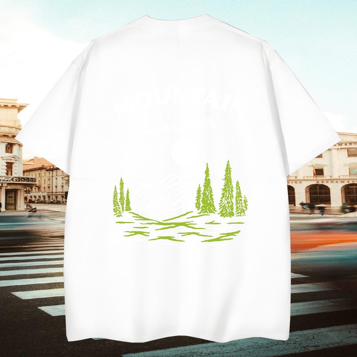Brand Couples T Shirts Street Wear 230g Cotton DIY Logo Oversized Pure Cotton mountains Man T Shirts 2024 Designer Tees Shirts