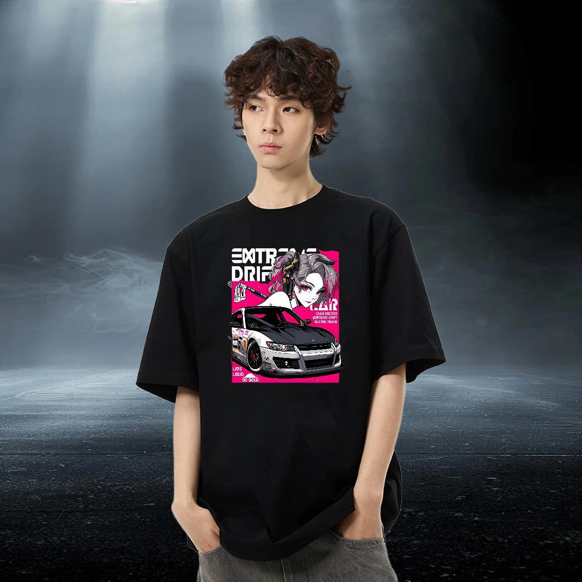 Cool Mens Tshirts Sports Casual 230g 100% Cotton Custom Printing Breathable Short Sleeve car T Shirts Men Casual New Tees Shirts