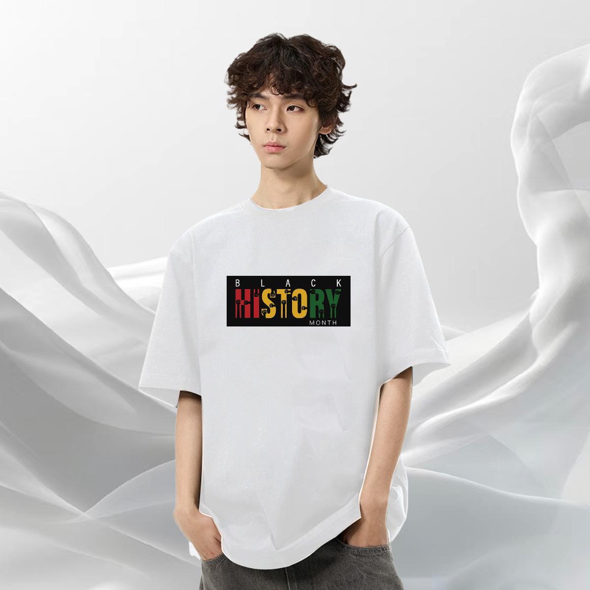 TOP Quality Tshirts Street Wear 230g Cotton Oversized 4XL Crew Neck Breathable letter Men T Shirts Fashion New Clothings