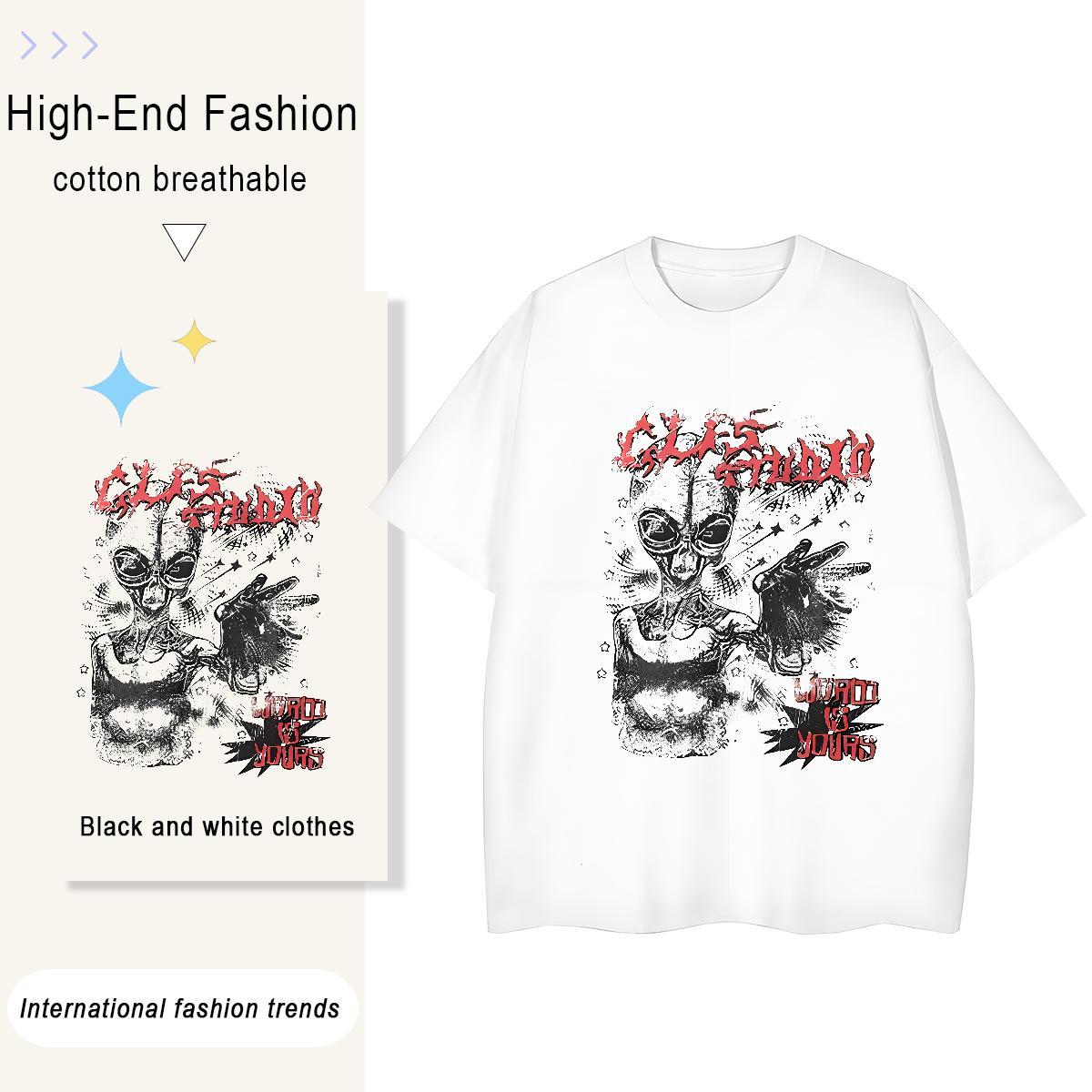 Comfortable Men Clothes T-Shirt Casual 100% Cotton 230g Custom Anime Breathable Crew Neck ET T-Shirts for Men Stylist Tops Shirt