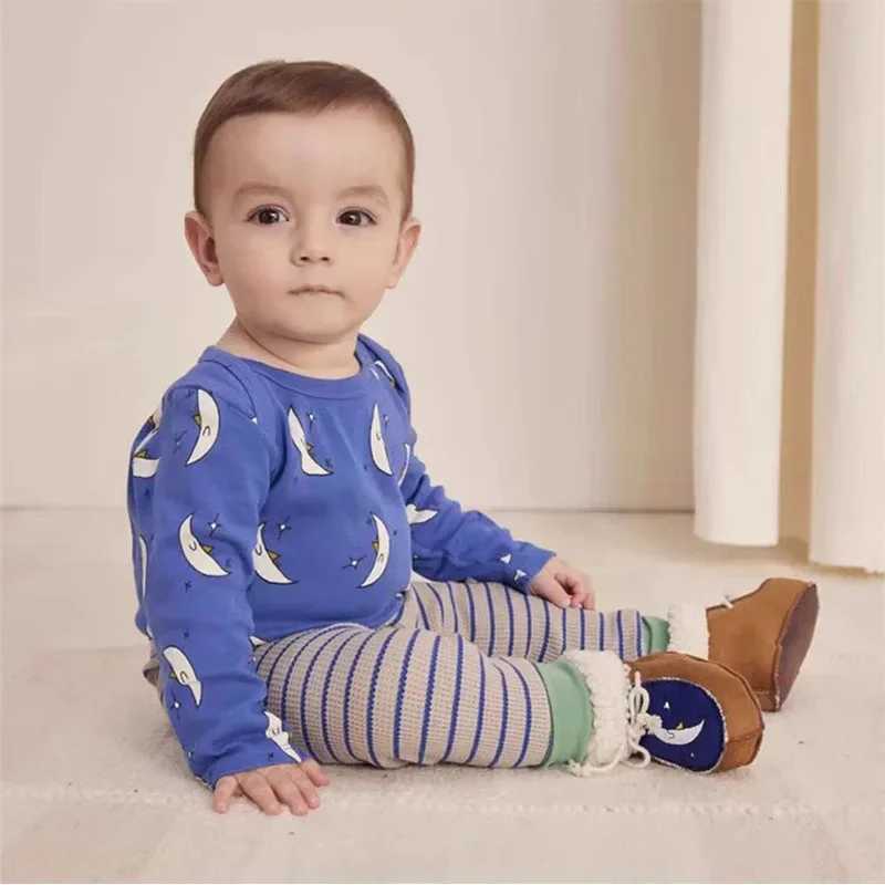 Fall 2024 baby crawling clothing BC brand cotton casual boy and girl baby jumpsuit cartoon full print pants childrens clothing W240812