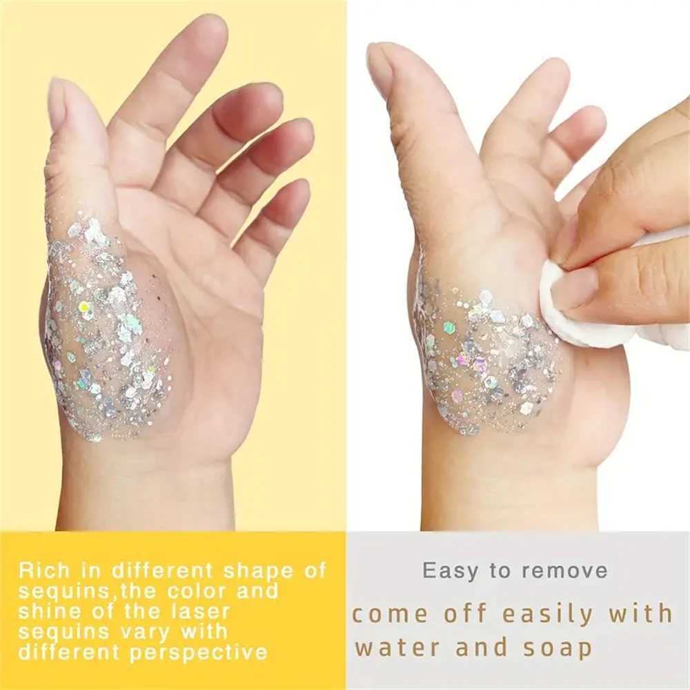 Mermaid Sequins Body Glitter gel - Lasting gloss for carnivals parties festivals and stage performances - Perfect for teenage girls W240812