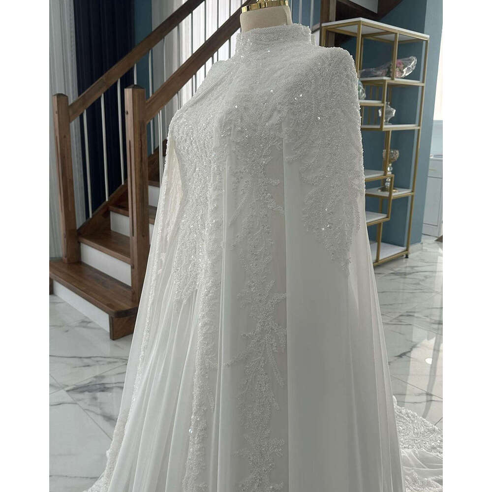 Piece Two Set A E Gown Wedding Dresses Beading Sequins Lace Bridal Gowns Big Vestidos De Novia Custom Size Colour S