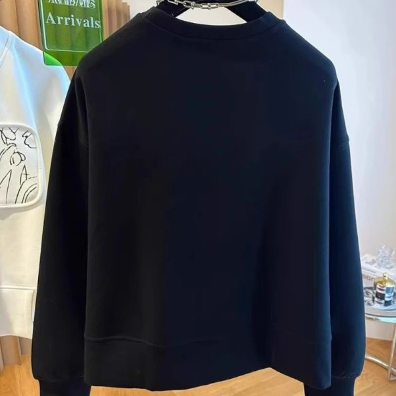 Spring Autumn Womens Clothing Pullover Lantern Long Sleeve Plant Flowers Printing Hoodies Loose Casual Stylish Round Neck Tops 240812
