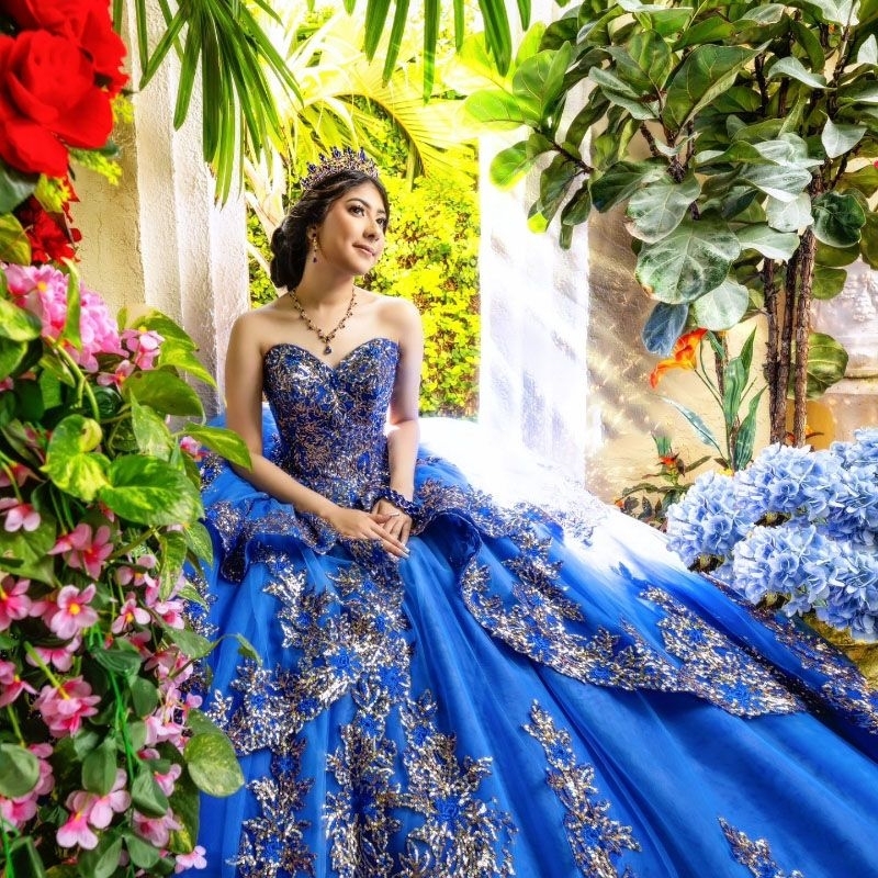 Royal Blue Quinceanera Dress 2024 Off Shoulder Lace Appliques Crystal Sweetheart Princess Sweet 16 vestidos de 15 Birthday Ball Gown
