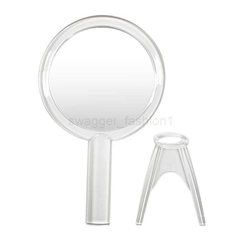 Handheld 1X/5X Magnifying Makeup Mirror Double-Sided Vanity Transparent Hand Mirrors Round Shape for Cosmetic DresserXJ240813