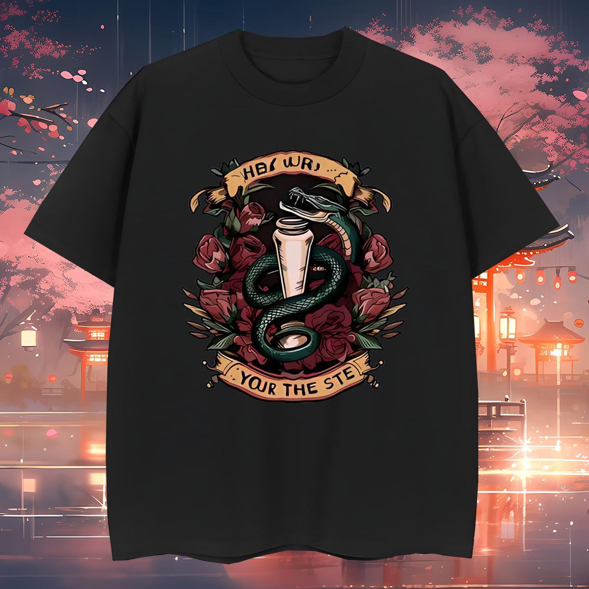Classic Man T Shirts snake Round Neck Short Sleeve Sport Custom Cartoon 230g Pure Cotton Tshirt for Man Woman DIY Customized Tee Shirt