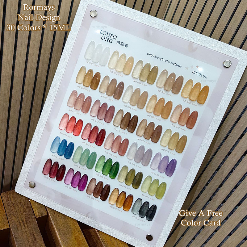 Rormays Summer New Jelly Color gel Polishing 30PCS Nude Color Ice Permeable Durable gel Varnish UV LED Shiny Nail Soaking Primer Wholesale factory