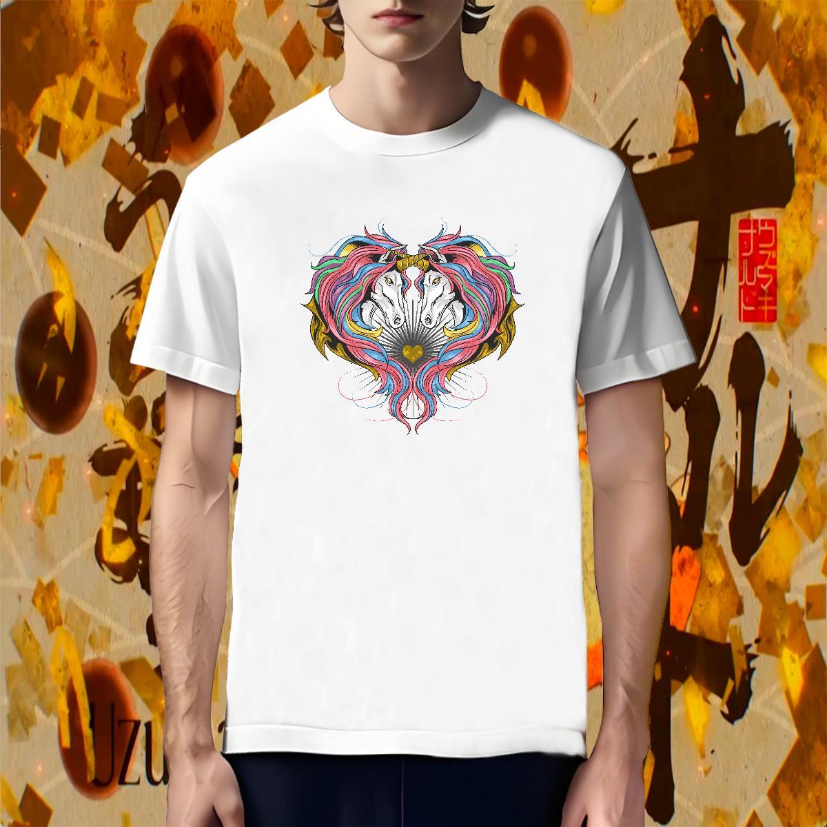Comfortable T-Shirts for Men horse Breathable Short Sleeve Casual Daily Wear Oversized 230g 100% Cotton Tshirt for Man Woman Customized Tees Shirts