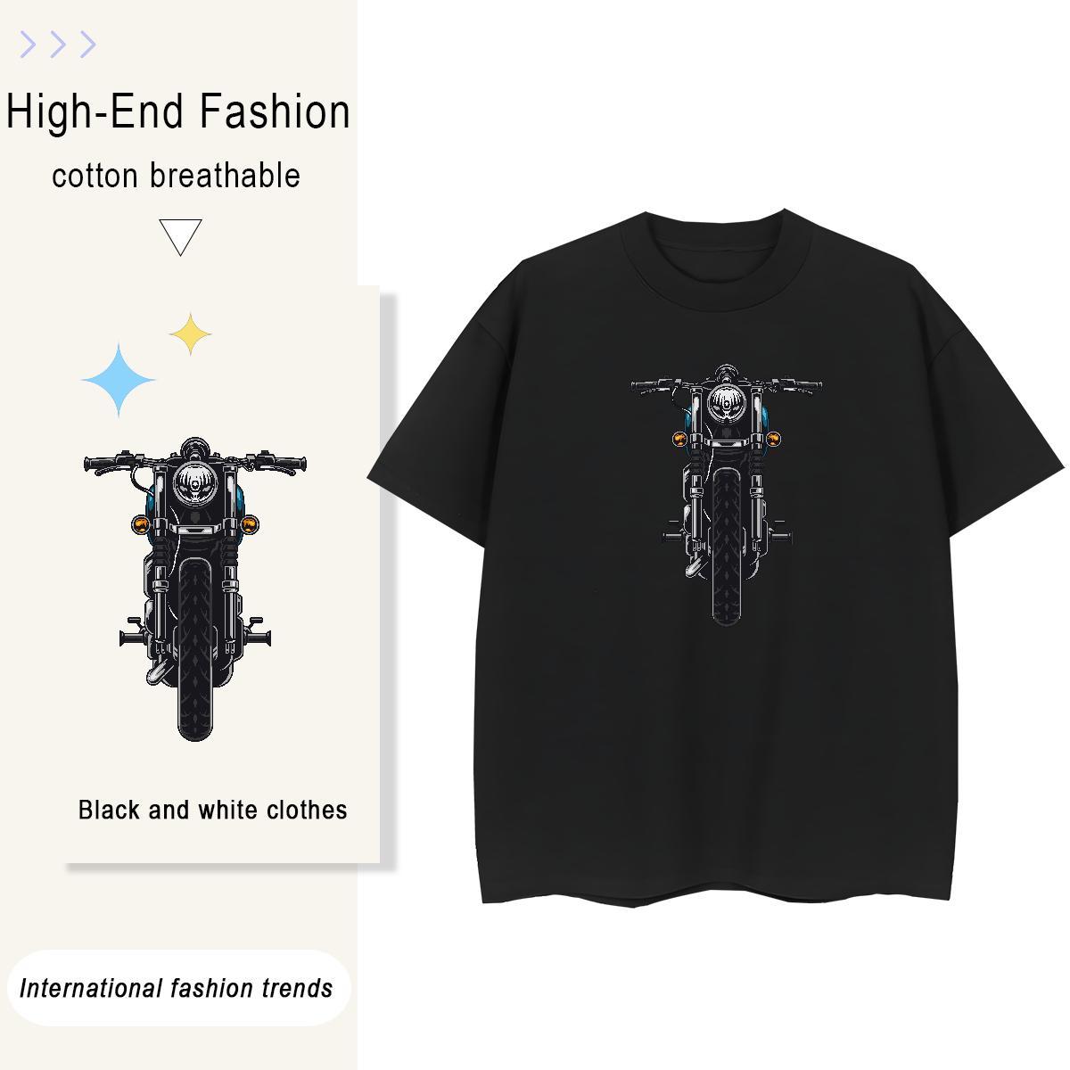TOP Quality Tshirts Home Outdoor 230g Cotton White Plus Size Breathable Soft Motorcycle T Shirt For Man DIY Tops Tees