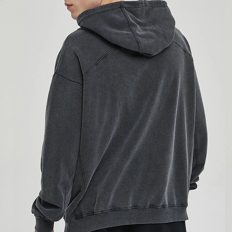 Y2k Hoodies Mens and womens Pullovers Solid color washed Hoodies Spring Vintage Gothic punk style long sleeved loose tops 240812