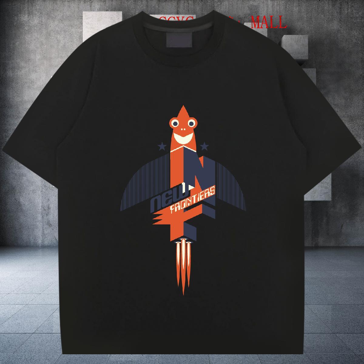 Loose Fit Men Tees Summer Casual 230g 100% Cotton Floral Print Crew Neck plane T Shirt For Man 2024 Designer Top Tees