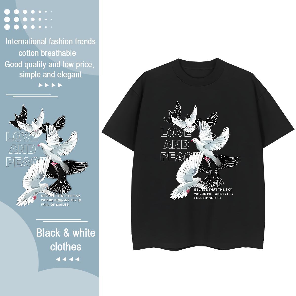 Classic T Shirt For Man eagle Breathable Short Sleeve Casual Beach Oversized 3XL 4XL 230g 100% Cotton Men Tees 2024 Designer Tees Shirts