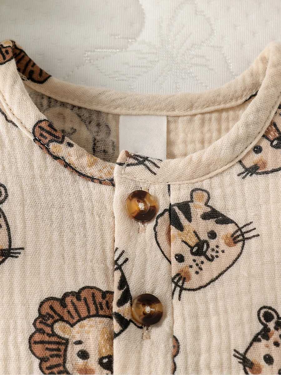 Cute cartoon animal pattern jumpsuit for summer casual wear W240812