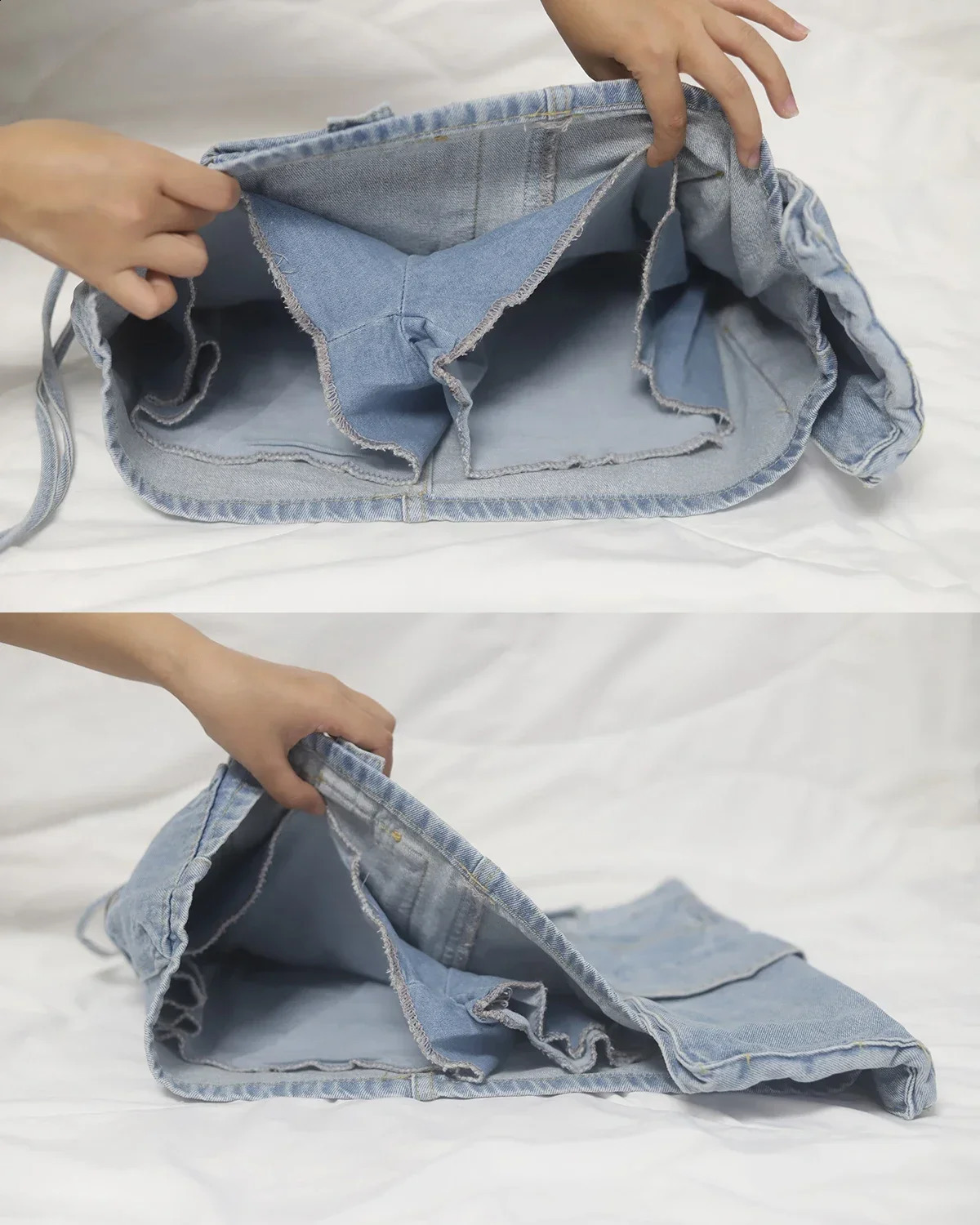 Y2K Fashion Irregular Pocket Cargo Denim Skirt Women Clothing Summer Sexy A-line Hip Skirts Female Bottoms Streetwear 240812