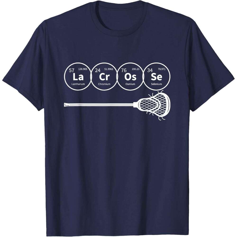 T shirt for Mens Lacrosse Periodic Table of Elements Chemistry T-Shirt Shirts Tshirt Graphic Tee Casual Tops Short sleeve Free shipping
