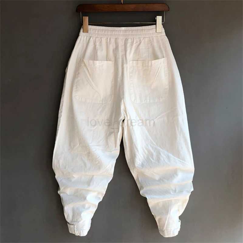 Spring Summer Cotton Linen Pants for Men Casual Harem Pants Loose Trousers Outdoor Jogging Pant Trousers ManXJ240813