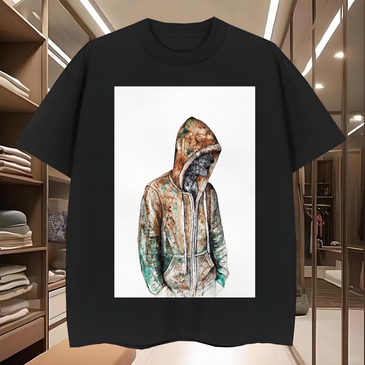 T Shirt For Man 100% Cotton 230g portrait Street Casual O Neck Short Sleeves Oversized 4XL Men Tees Custom Comfortable Tops Shirt