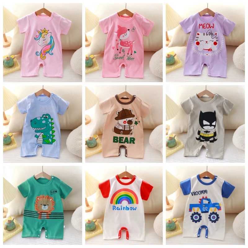 Baby boys and girls letter printed tight fitting jumpsuit clothing baby boys and girls W240812