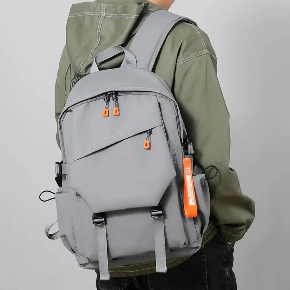 Oxford cloth mens backpack large capacity multilayer travel laptop with USB charging waterproof student 240813