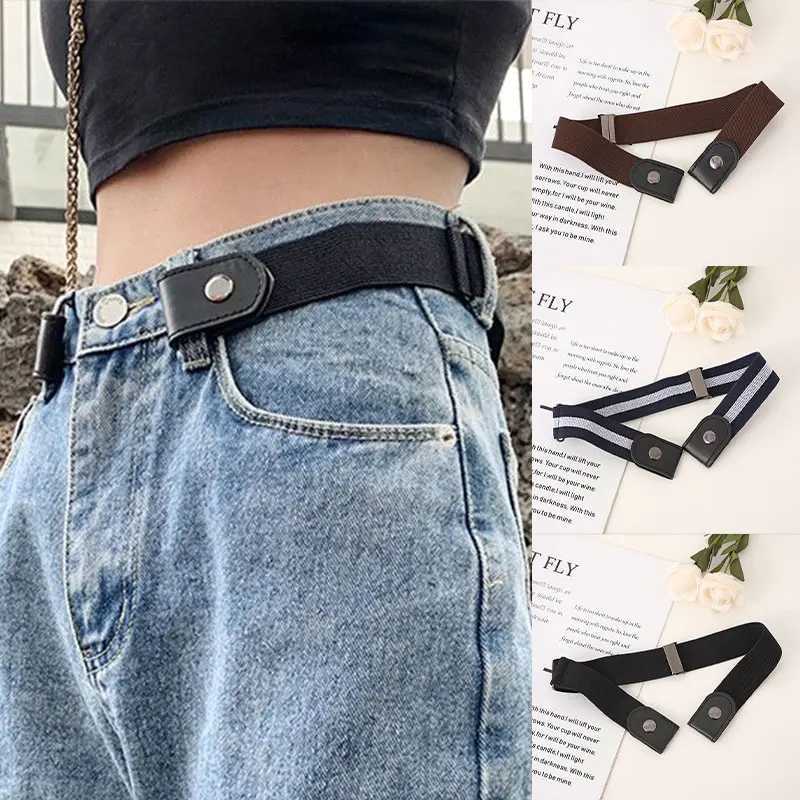 Fashionable buttonless waistband jeans dress buttonless invisible elastic waistband womens wrinkle free waistband W240807