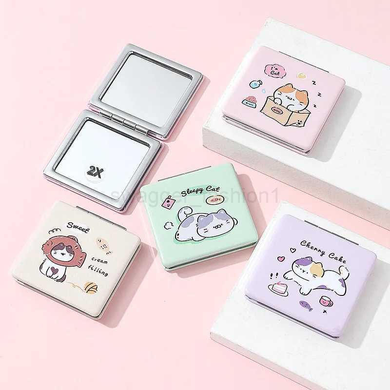 1pc Mini Makeup Compact cartoon Mirror Portable Two-side Folding Make Up Mirror Women Cosmetic Mirrors for GiftXJ240813