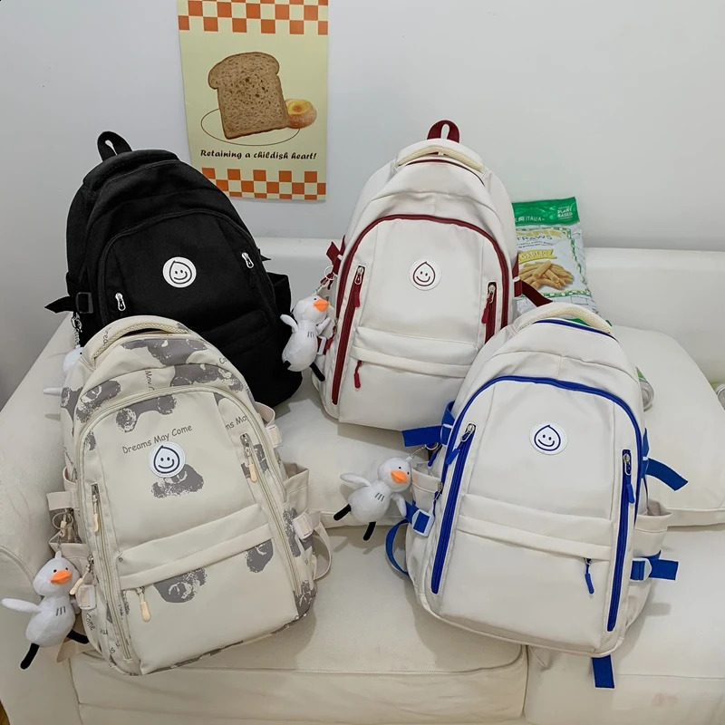 Large Female Cute University Backpack Girl Travel Book Nylon Fashion Womens Leisure Bag Laptop Mens School 240813