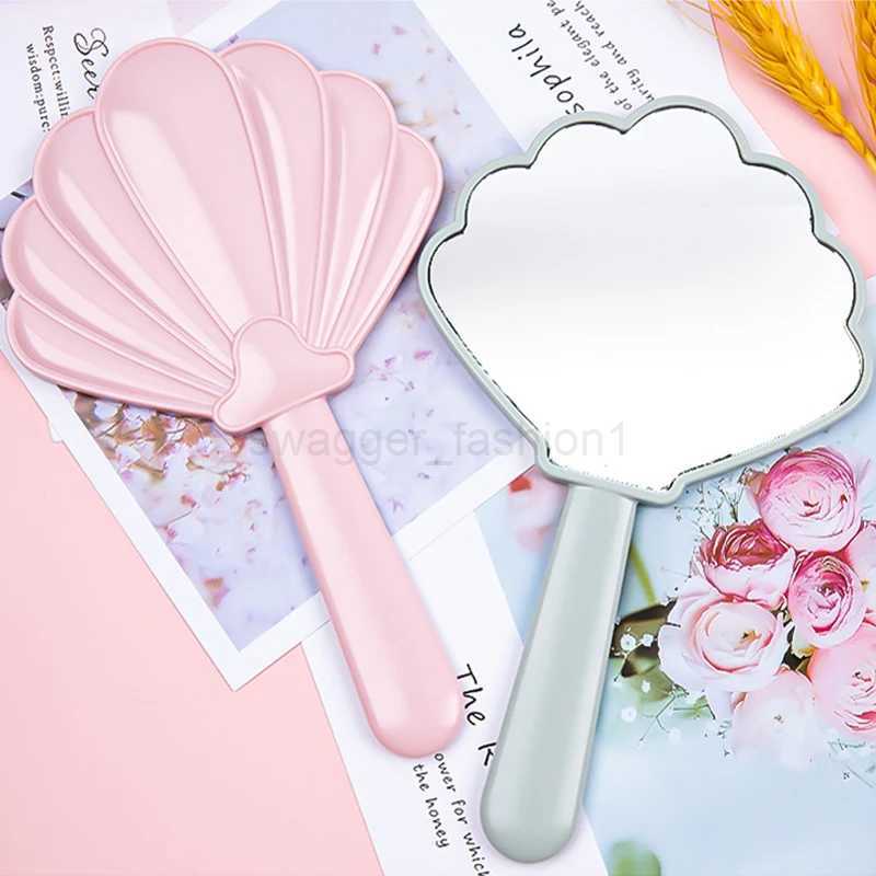 Handheld Makeup Mirror Shell Shaped Makeup Mirror With Handle SPA Salon Compact Mirrors Cosmetic Mirror For WomenXJ240813