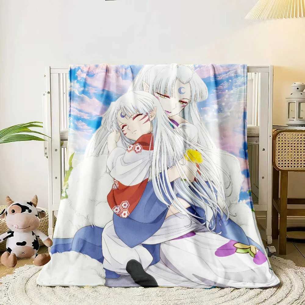 1 PC Inuyasha blanket - Lightweight Flannel Throw for sofas travel camping living rooms offices chairs and bedsXJ240813