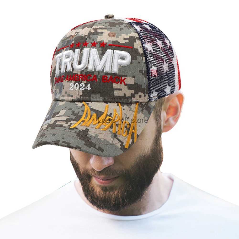 Ball Caps Beanie/Skull Trumps 2024 duckbill hat maintains Americas great casual golf 3D embroidered fashionable sports adjustable outdoor H240813