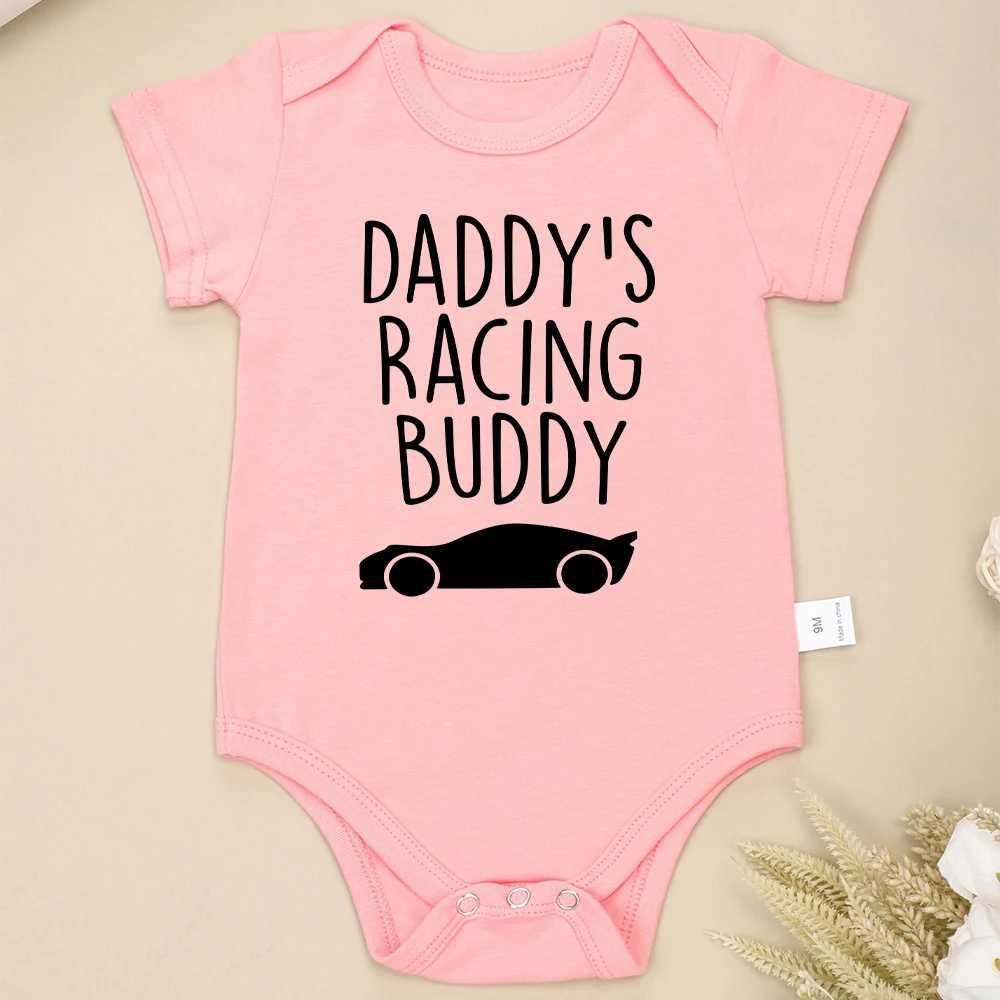 Dads racing partner baby Onesies summer O-ring short sleeved baby boy clothing simple and comfortable cotton cheap baby clothing W240812