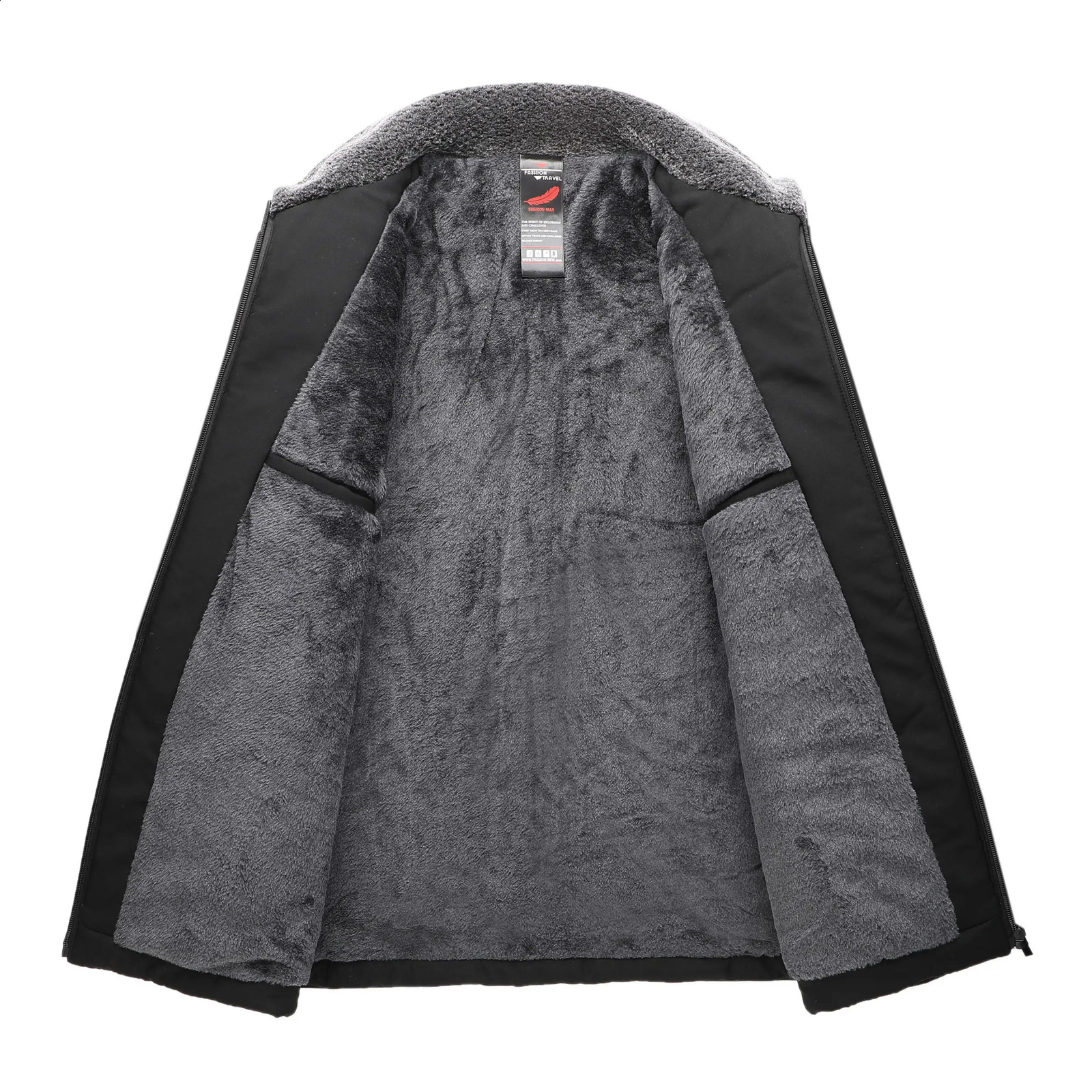 Leisure Autumn Winter Mens Warm Plush Jacket Business Solid Color Thick Wool Windproof Velvet Top 240812